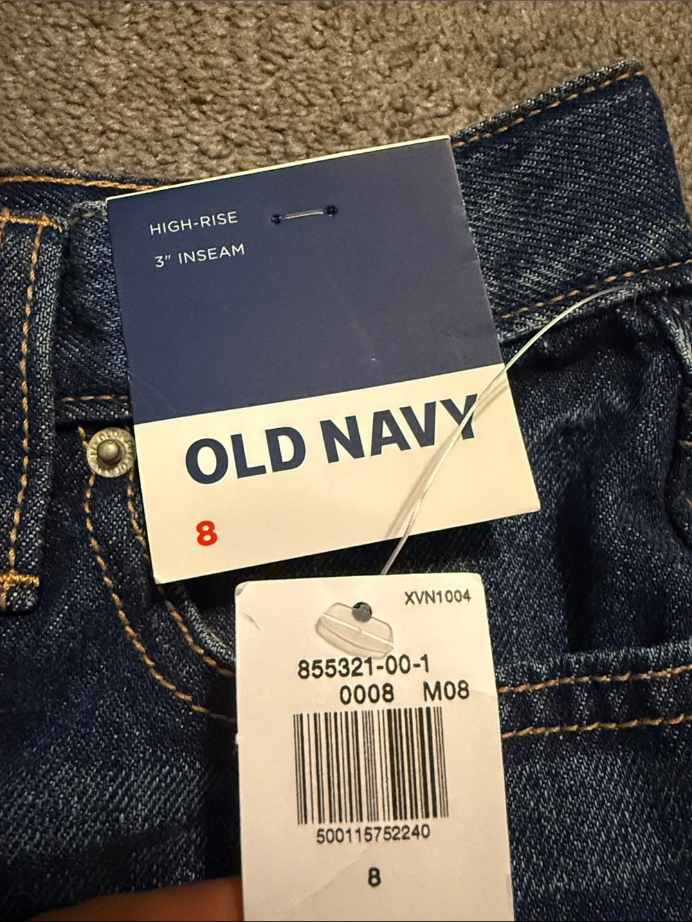 Kids Old Navy Dark Blue Denim Lace-Trim Jean Shorts